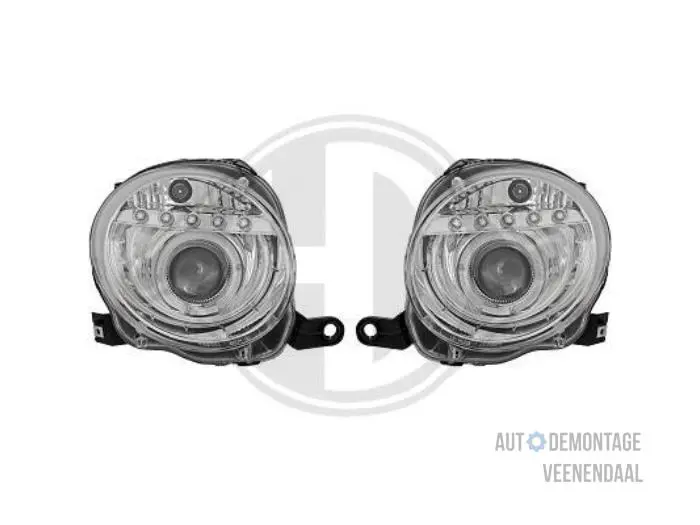 Set of headlight bulbs, left + right Fiat 500